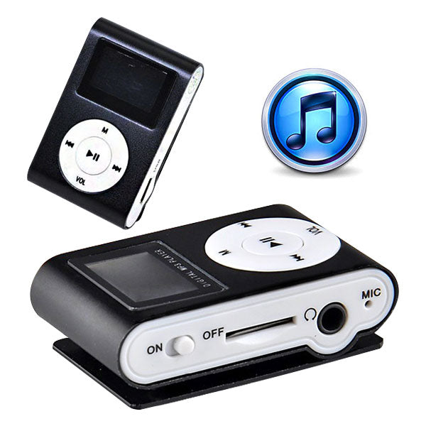 NNEDSZ Mini Clip 16G MP3 Music Player With USB Cable & Earphone Black