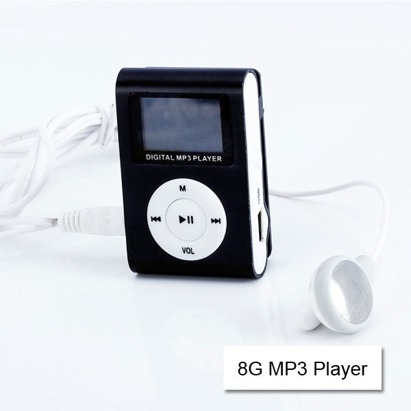 NNEDSZ Mini Clip 16G MP3 Music Player With USB Cable & Earphone Black