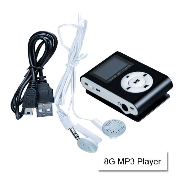 NNEDSZ Mini Clip 16G MP3 Music Player With USB Cable & Earphone Black